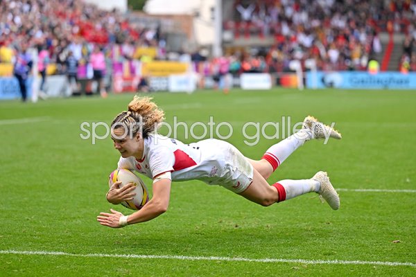 Ellie Kildunne England scores 2nd try v France Semi Final Women's Rugby World Cup 2025