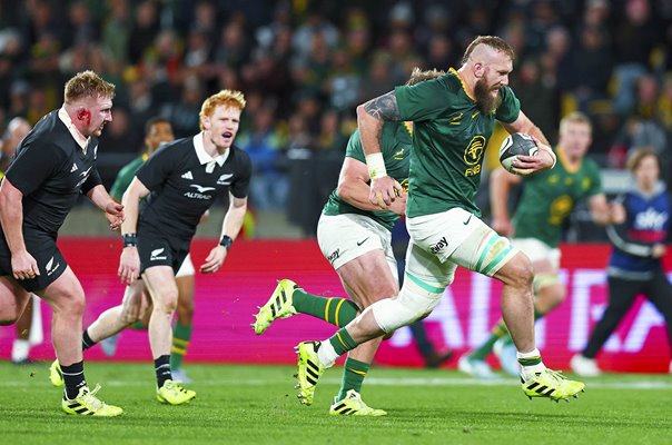 RG Snyman South Africa scores v New Zealand Rugby Championship Wellington 2025