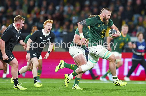 RG Snyman South Africa scores v New Zealand Rugby Championship Wellington 2025