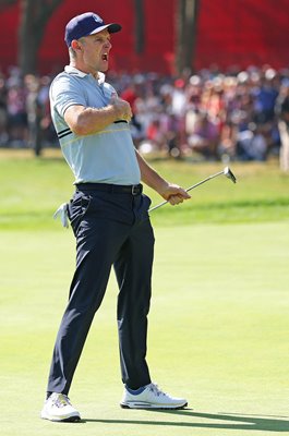 Justin Rose Europe celebrates Friday afternoon four-balls Ryder Cup 2025