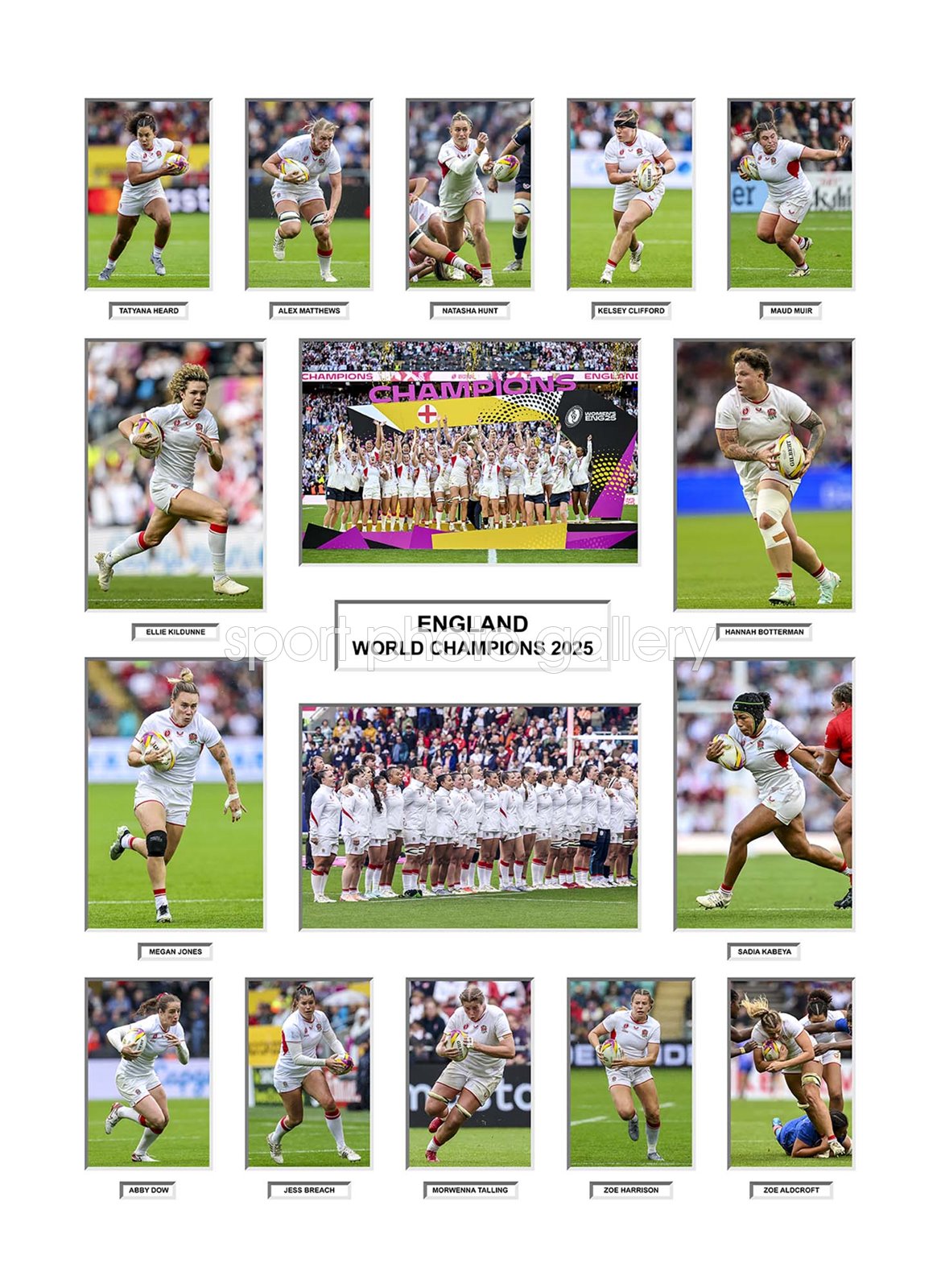 England Women’s Rugby World Cup 2025 Team Special Collage 