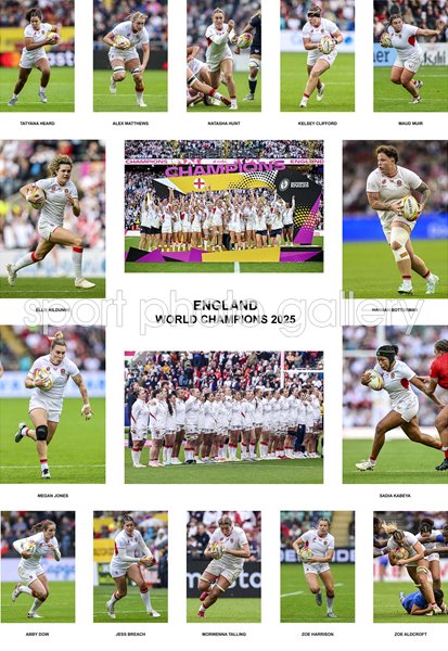 England Women’s Rugby World Cup 2025 Team Special Collage 
