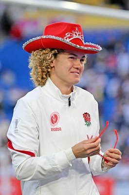 Ellie Kildunne England cowboy hat celebration Women's Rugby World Cup 2025