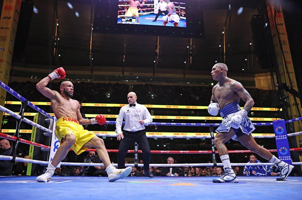 Conor Benn knocks down Chris Eubank Jr Round 12 Tottenham Stadium November 2025