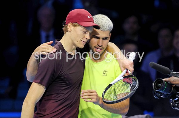 Jannik Sinner & runner up Carlos Alcaraz ATP Finals Turin 2025
