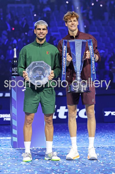 ATP Tour finalists Jannik Sinner & runner up Carlos Alcaraz Turin 2025