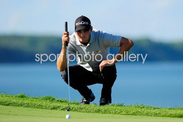 Martin Kaymer of Germany lines up a  putt - USPGA 2010