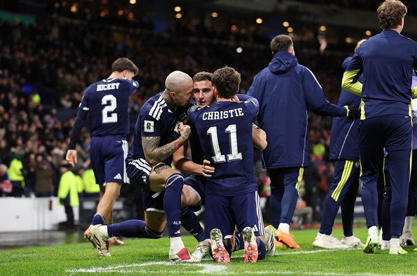 Kenny McLean Scotland celebrates v Denmark World Cup 2026 Qualifier Glasgow 2025