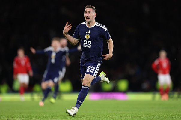 Kenny McLean Scotland celebrates winning goal v Denmark World Cup 2026 Qualifier