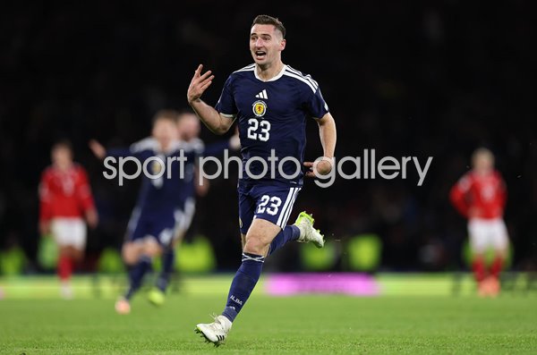 Kenny McLean Scotland celebrates winning goal v Denmark World Cup 2026 Qualifier