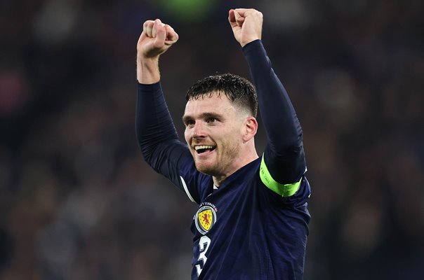 Andy Robertson Scotland celebrates World Cup 2026 qualification Hampden Park 2025