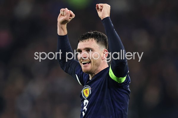 Andy Robertson Scotland celebrates World Cup 2026 qualification Hampden Park 2025
