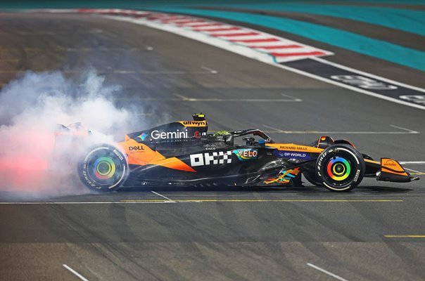 Lando Norris Great Britain Donut Celebration Abu Dhabi Grand Prix 2025