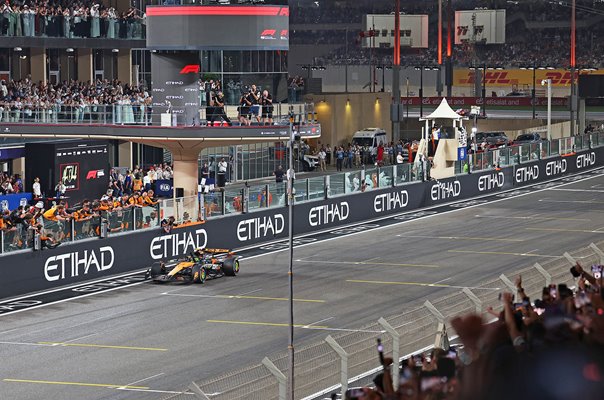 Lando Norris McLaren World Drivers Championship celebration Abu Dhabi 2025
