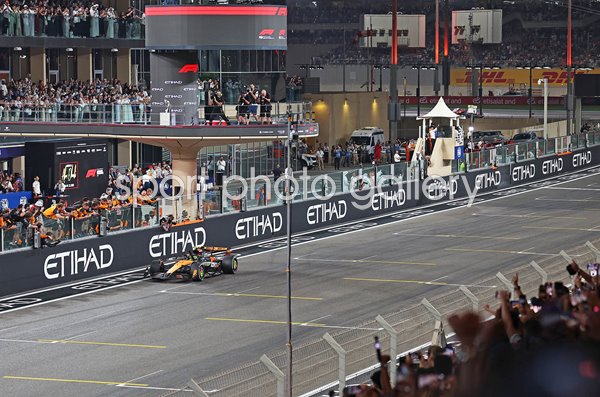 Lando Norris McLaren World Drivers Championship celebration Abu Dhabi 2025
