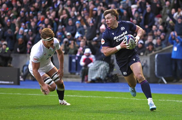 Huw Jones Scotland opening try v England Murrayfield Six Nations 2026
