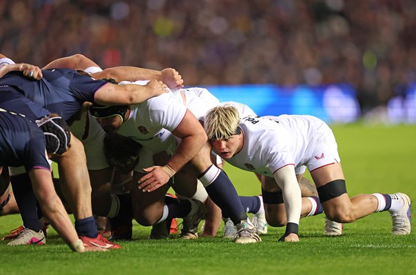 Henry Pollock England packs down v Scotland Murrayfield Six Nations 2026