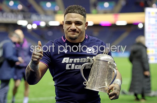 Sione Tuipulotu Scotland captain celebrates Calcutta Cup win Murrayfield Six Nations 2026
