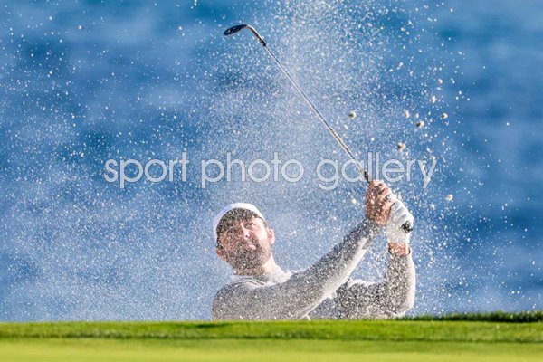 Scottie Scheffler USA bunker shot Pebble Beach Pro-Am 2026 