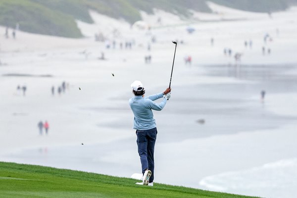 Akshay Bhatia USA 9th hole Pebble Beach Pro-Am 2026