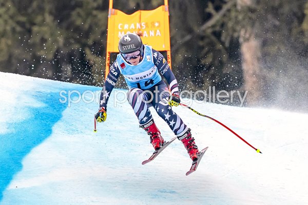 Breezy Johnson Alpine Ski World Cup Downhill Training Crans Montana 2026