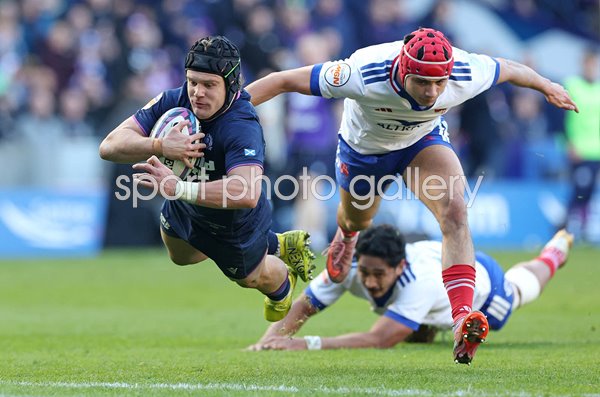 Darcy Graham Scotland scores v France Murrayfield Six Nations 2026