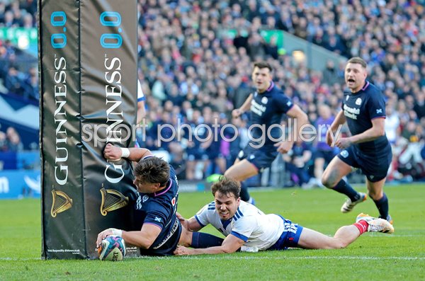 Tom Jordan Scotland scores v France Murrayfield Six Nations 2026