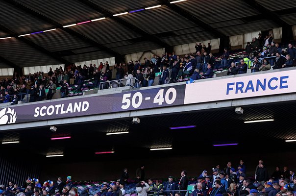 Final Scoreboad Scotland 50 v 40 France Murrayfield Six Nations 2026