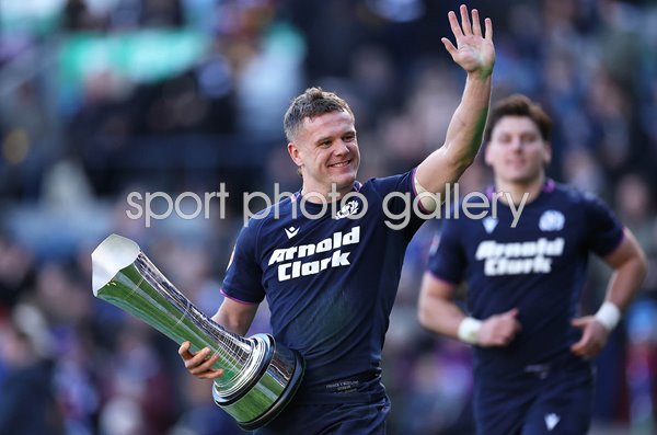 Darcy Graham celebrates epic win v France Murrayfield Six Nations 2026