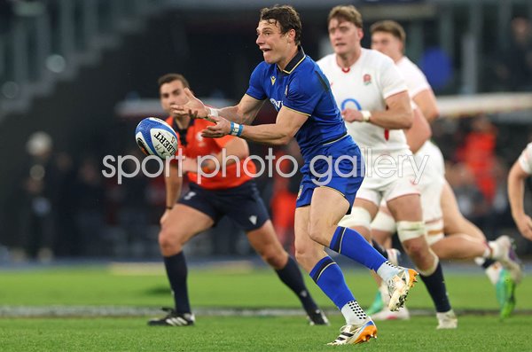 Paolo Garbisi Italy passes v England Rome Six Nations 2026