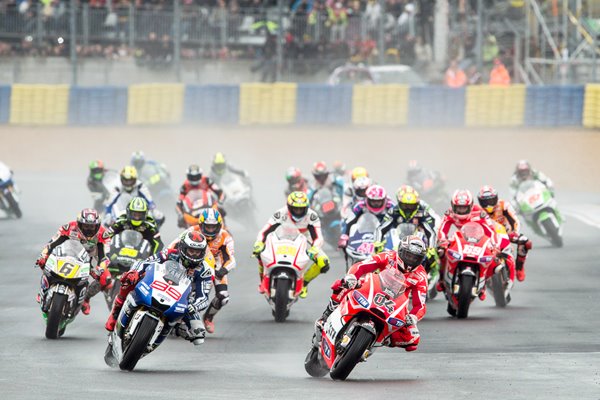 French Moto GP riders on opening lap 2013