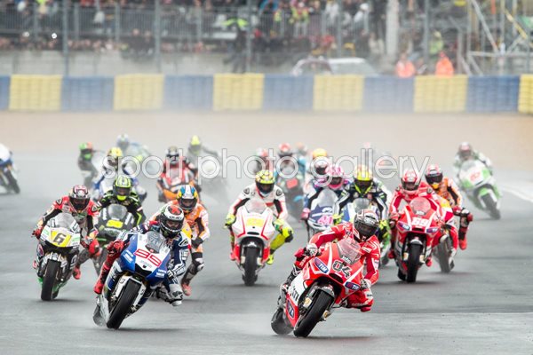 French Moto GP riders on opening lap 2013