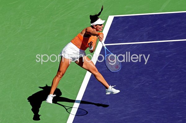 Jessica Pegula USA serves to Belinda Bencic Indian Wells 2026