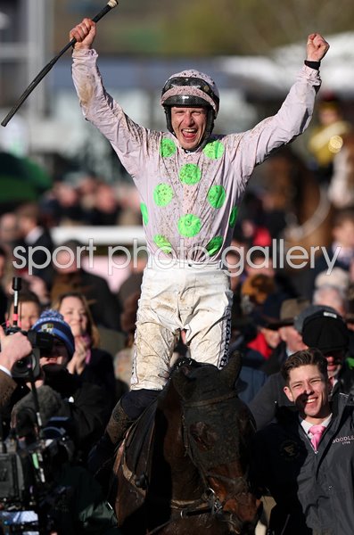 Paul Townend celebrates on Gaelic Warrior Cheltenham Gold Cup 2026