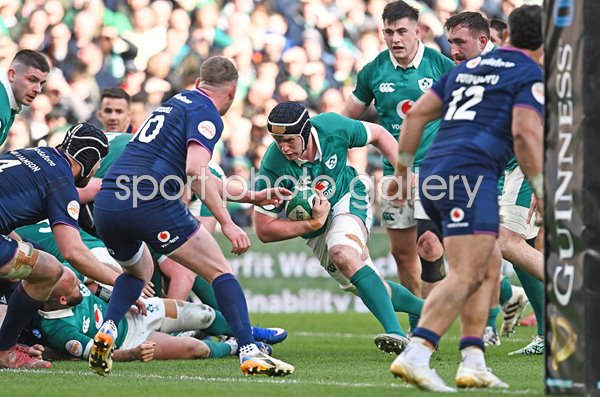 Darragh Murray Ireland scores v Scotland Dublin Six Nations 2026