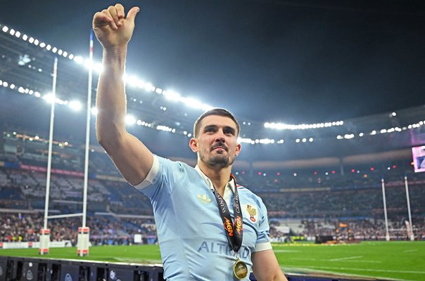 Thomas Ramos France celebrates victory v England Paris Six Nations 2026