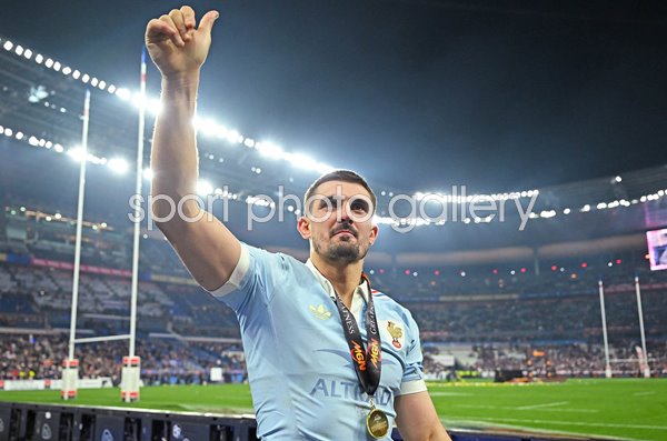 Thomas Ramos France celebrates victory v England Paris Six Nations 2026