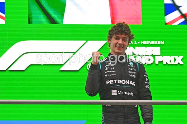 Kimi Antonelli Italy & Mercedes celebrates Chinese Grand Prix podium 2026