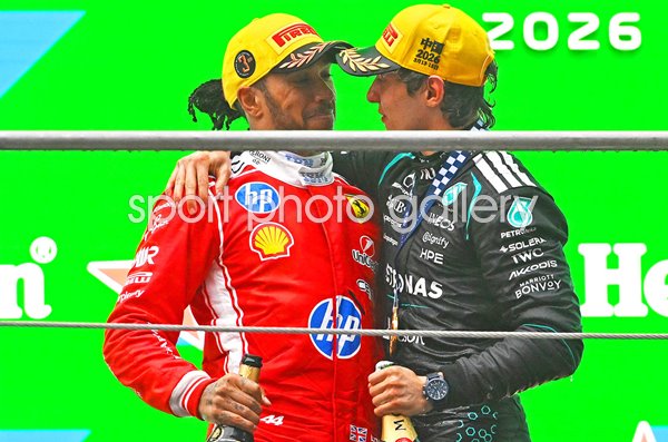 Kimi Antonelli Italy & Lewis Hamilton Chinese Grand Prix podium 2026