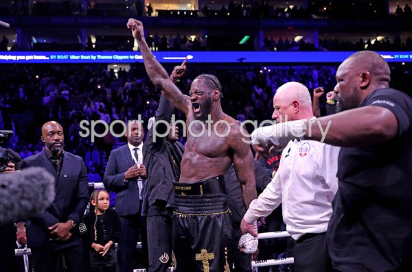 Deontay Wilder celebrates win v Dereck Chisora London 2026