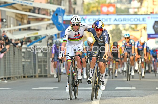Tadej Pogacar Slovenia & Thomas Pidcock Great Britain Milano-Sanremo 2026 