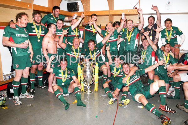 Leicester Tigers celebrate Aviva Premiership Final win 2013