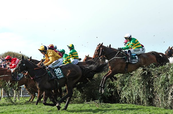 Paul Townend riding I Am Maximus clears The Chair Grand National Aintree 2026