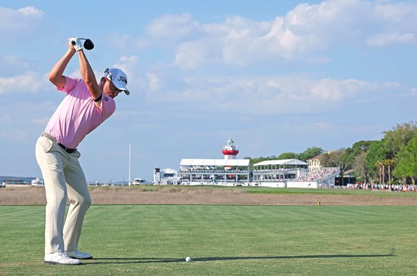 Justin Thomas USA 18th tee Harbour Town Golf Links Hilton Head 2026