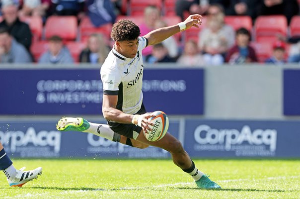 Noah Caluori Saracens scores try v Sale Sharks Gallagher PREM 2026