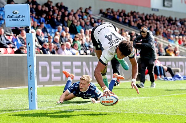 Noah Caluori Saracens scores v Sale Sharks Gallagher PREM 2026
