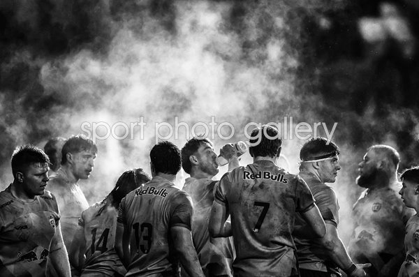 Newcastle Red Bulls huddle v Leicester Tigers PREM Rugby Cup 2026