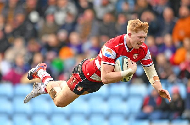 Max Knight Gloucester Rugby scores v Exeter Chiefs PREM Rugby Cup 2026