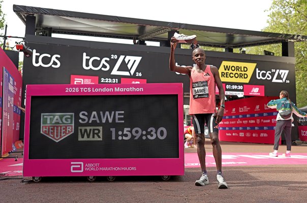 Sabastian Sawe Kenya historic World Record time 1:59:30 London Marathon 2026