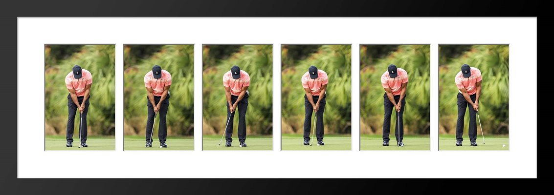 Tiger Woods 6 Stage Putt Sequence Collage Presentation